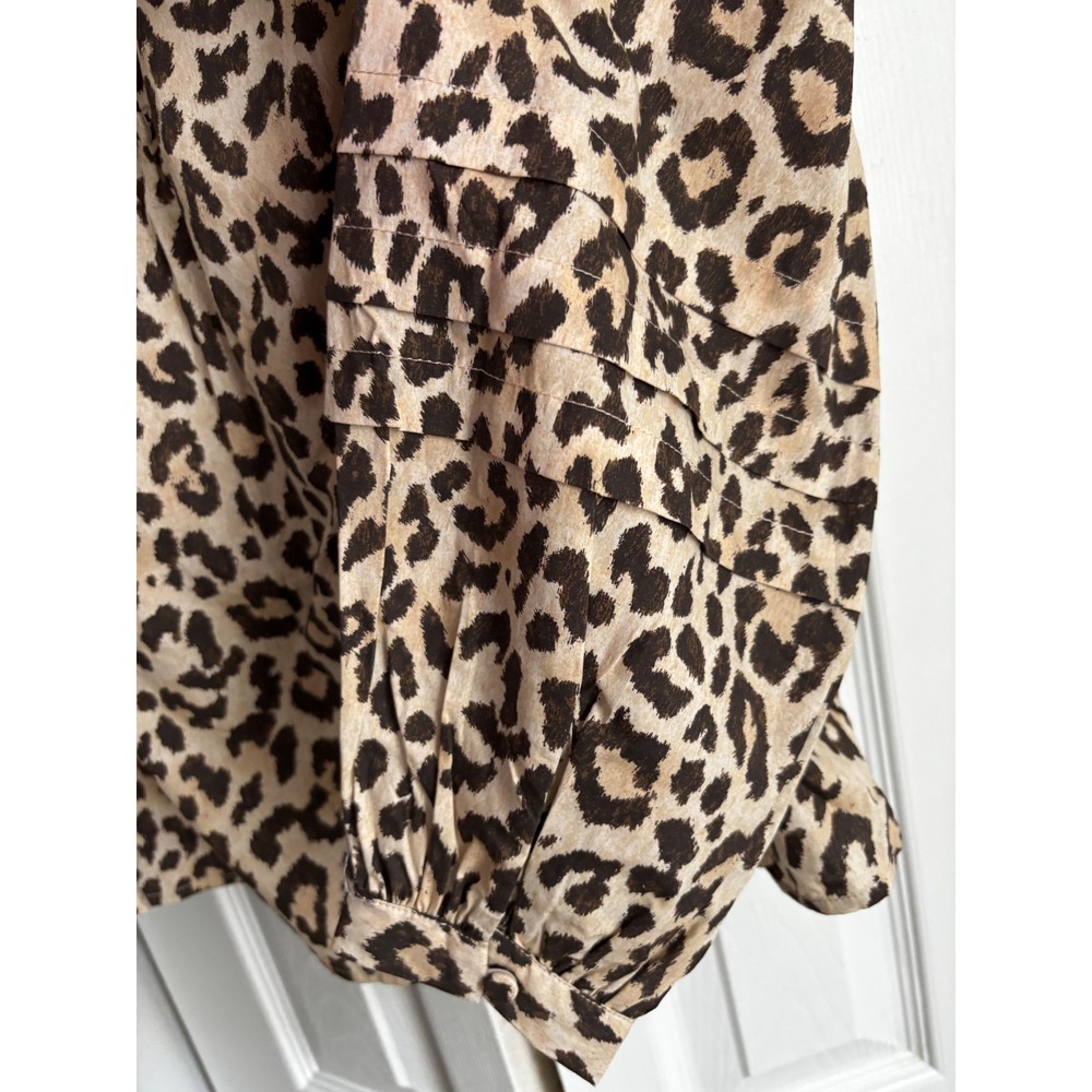 NWT J.Crew Leopard Print Tunic Blouse XXS Oversized Cotton Preppy (fits a small) - Picture 11 of 12